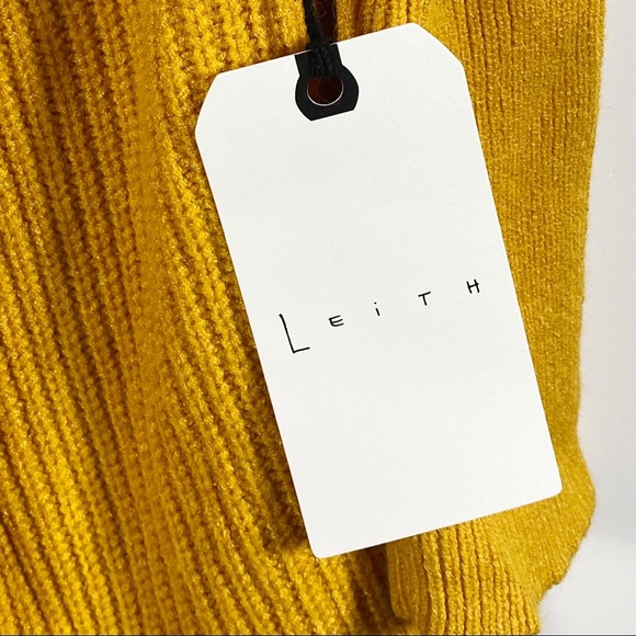 Leith Women Knit Cardigan Sweater Sz S Mustard Yellow Slouchy Oversized Dolman - Picture 5 of 12